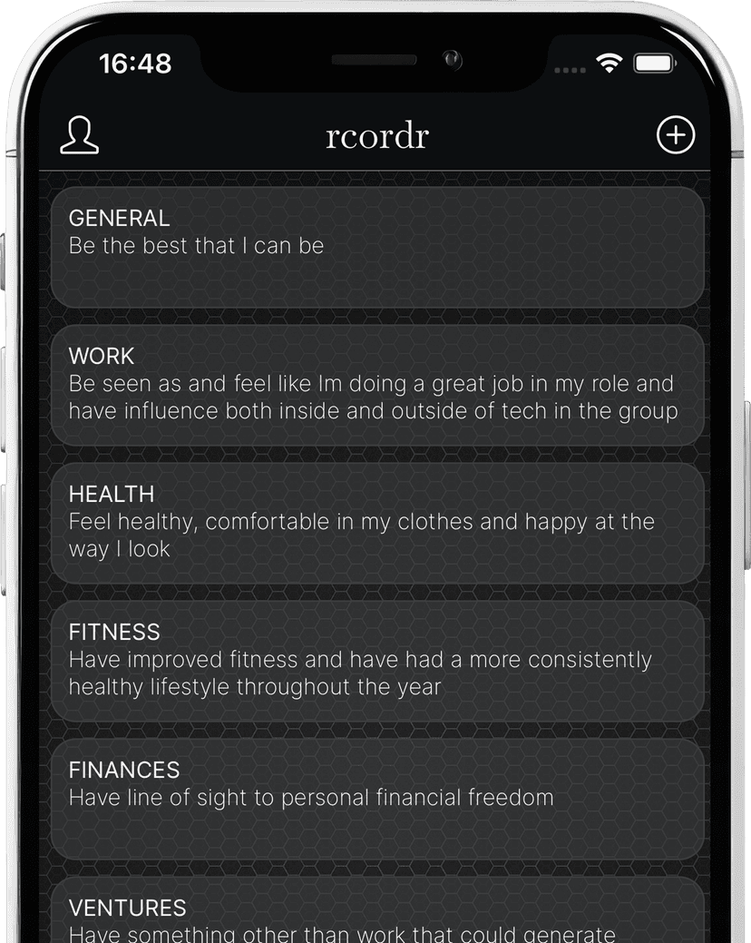 rcordr app mockup